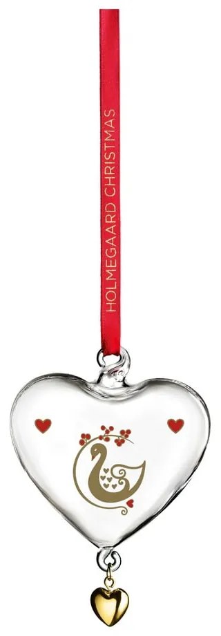 Ornament de Crăciun suflat manual din sticlă 8 cm Ann-Sofi Romme Annual Christmas Heart 2025 – Holmegaard