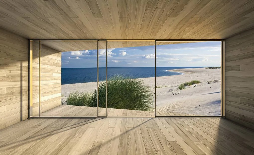 Fototapet - Privire spre ocean și plaja (152,5x104 cm), în 8 de alte dimensiuni noi
