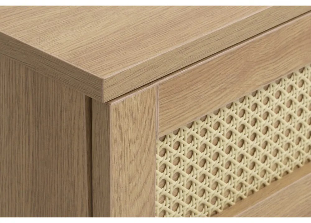 Comodă TV în culoare naturală cu aspect de lemn de stejar 120x43 cm Pensacola – Unique Furniture