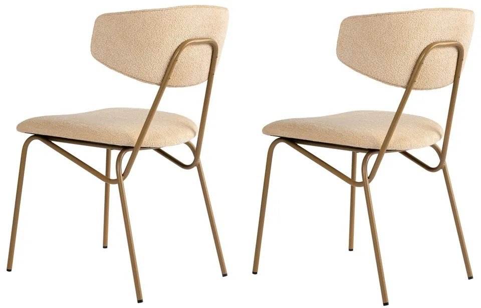 Set de scaune de sufragerie Nancy Beige and Gold,2 bucăți