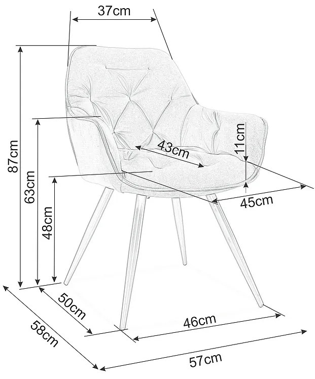 Scaun de bucaterie Cherry, bej