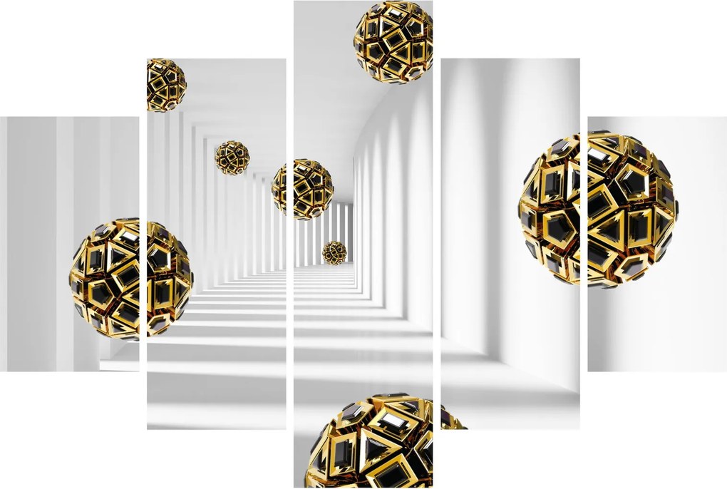 Tablou abstract cu mingi de fotbal (150x105 cm)