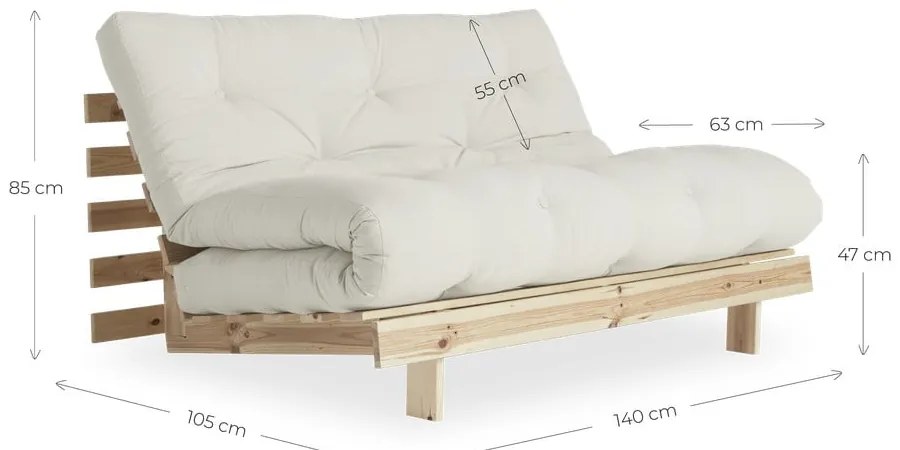Canapea variabilă Karup Design Roots Raw/Forest Green