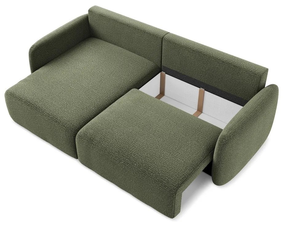 Colțar verde extensibil/cu spațiu de depozitare (cu colț pe partea stângă) Kalena – Makamii