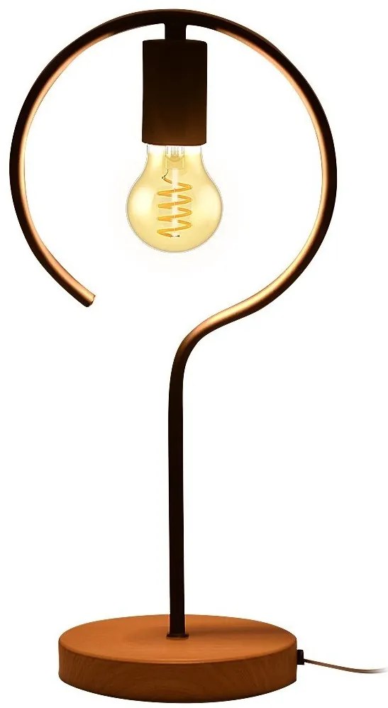 Veioza, lampa de masa design industrial Rufin negru 20cm