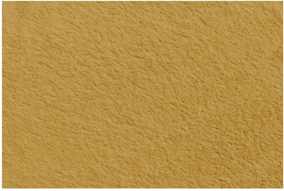 Fotoliu bean bag galben cu tapițerie din blană artificială Lilibet – Bobochic Paris