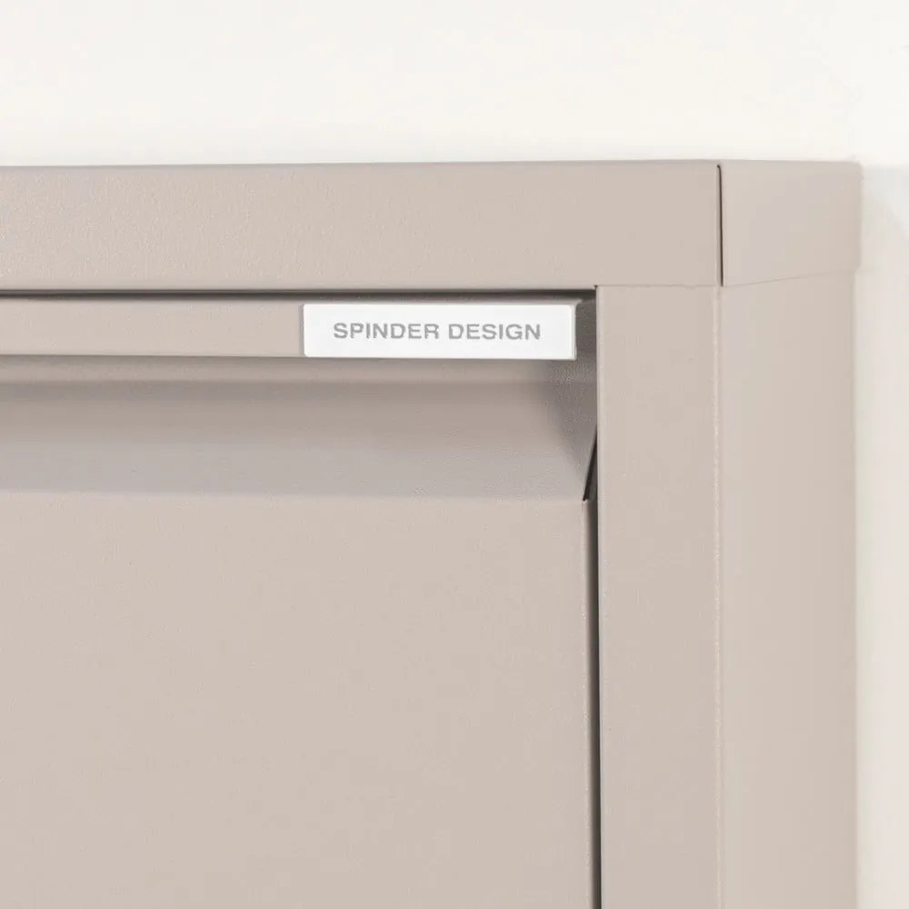 Pantofar taupe cu deschidere înclinată din metal 75x77,5x22,5 cm Billy – Spinder Design