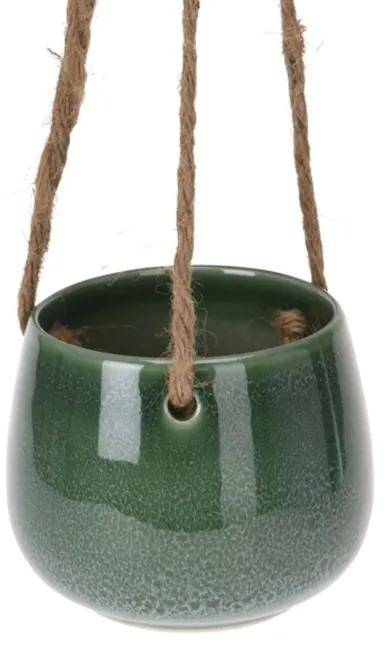 Ghiveci suspendat Marble Green din ceramica 9 cm