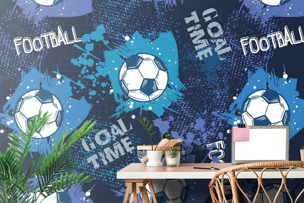 Tapet minge de fotbal în albastru