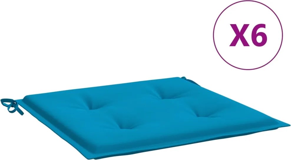 vidaXL Perne scaune grădină 6 buc. albastru 50x50x4 cm țesătură Oxford