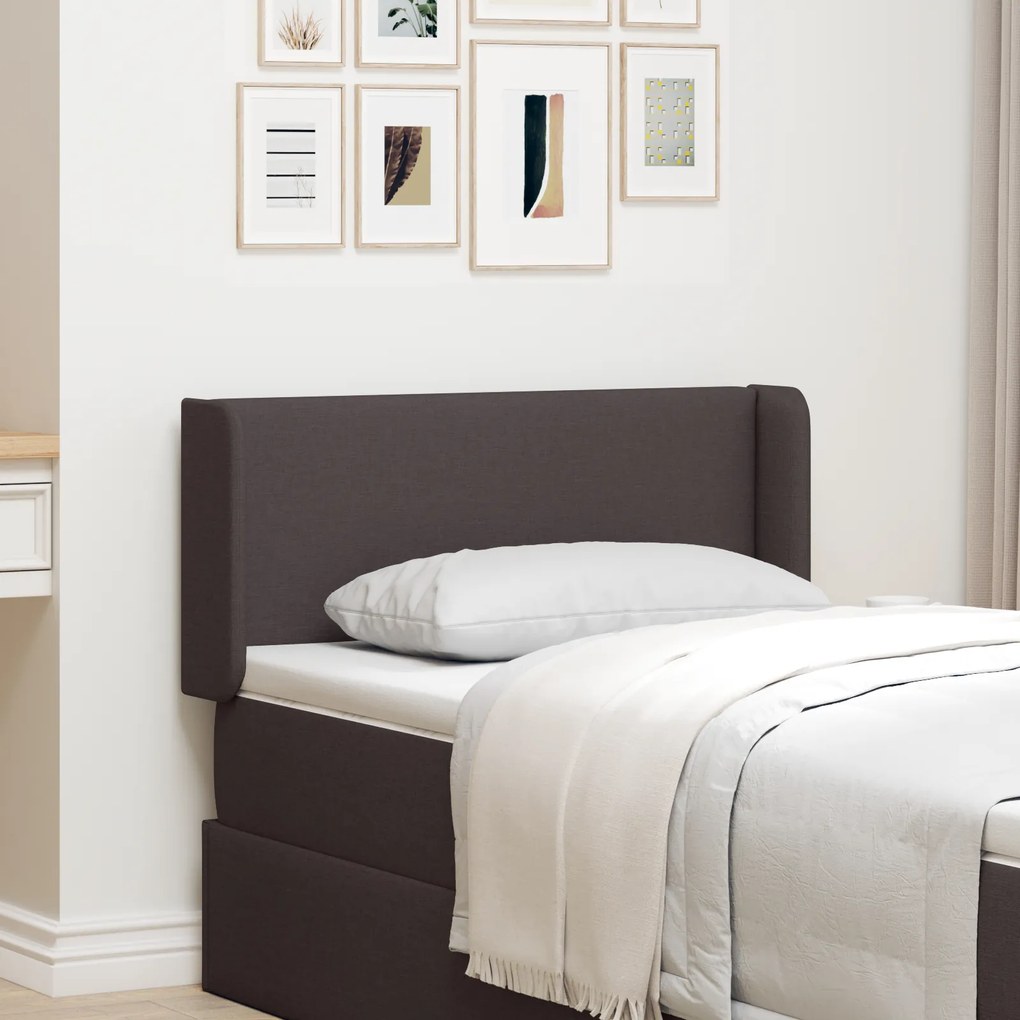 vidaXL Ureche pentru Tăblie Ajustabil Maro 16 x 40 x 4.5 cm țesătură