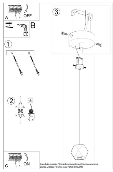 Lustră pe cablu WOODY 1xGU10/40W/230V Sollux SL.1011