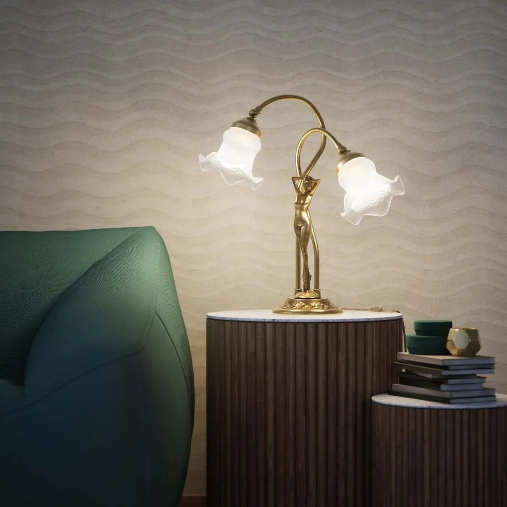 Lampa de masa figura feminina din alama Donne