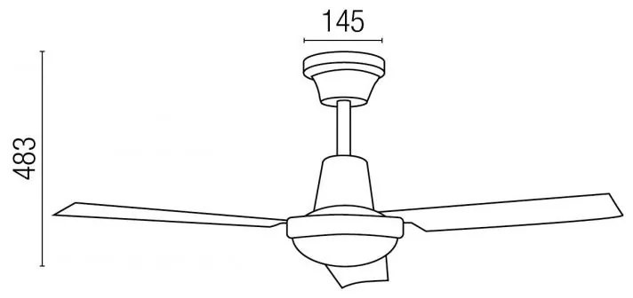 Ventilator modern cu regulator de perete diam.140cm Indus 33001