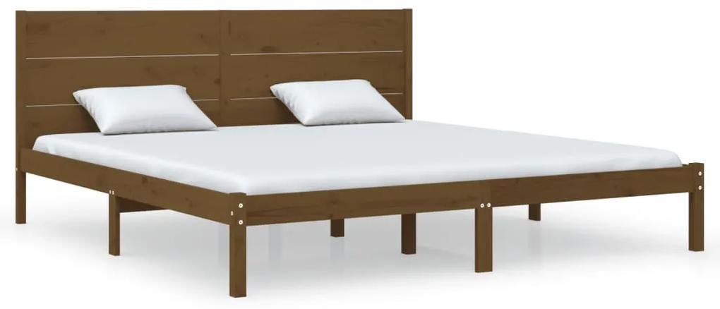 3104176 vidaXL Cadru de pat, maro miere, 200x200 cm, lemn masiv de pin