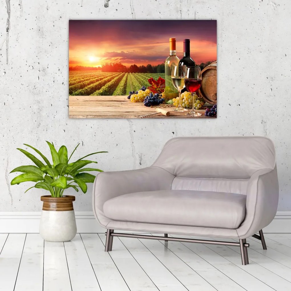 Tablou cu vie și vin (90x60 cm)