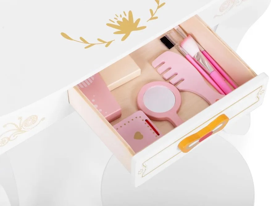 Masă cosmetică pentru copii cu accesorii pentru micile frumuseți