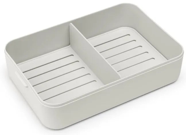 Cutie pentru alimente Brabantia Make&Take 1006292, 2 L, Cu separatoare, Inchidere etansa, Fara BPA, Gri deschis