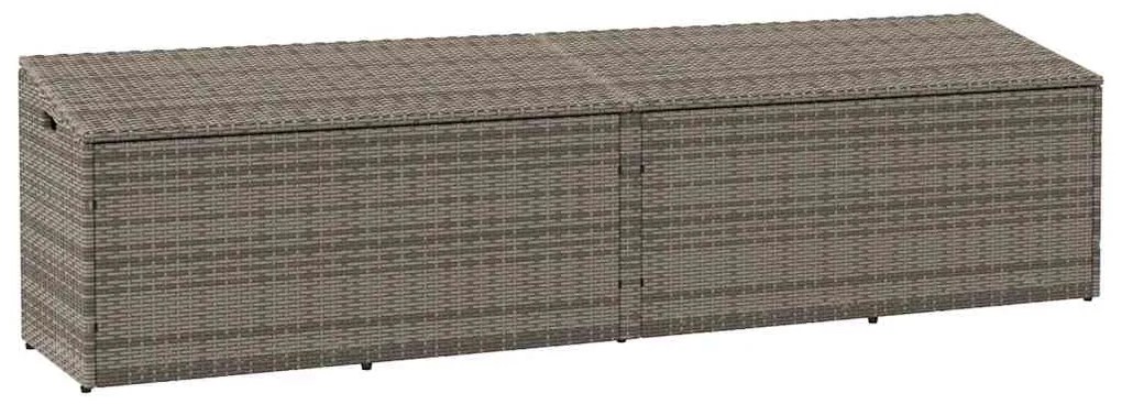 vidaXL Cutie de depozitare de grădină gri 220x50x58 cm Poly Ratan