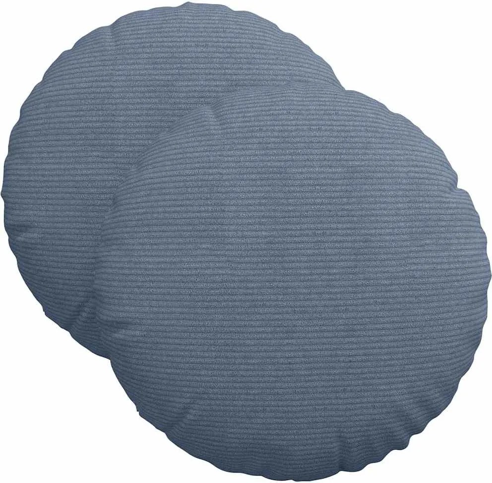 vidaXL Perne de Șezut 2 pcs albastru Ø 40 cm Țesătură din corduroy