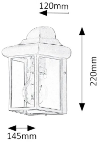 Rabalux 8754 - Aplică perete exterior NORVICH 1xE27/60W/230V IP43