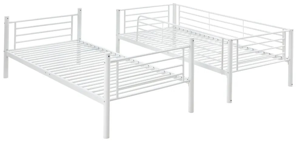 Pat supraetajat metalic Bunky alb - 90 x 200 cm