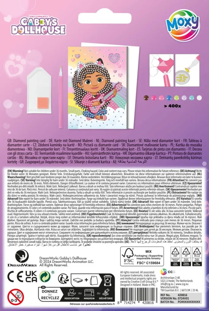 Gabby's Dollhouse Music card de pictură cu diamante
