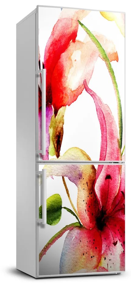 Autocolant pe frigider flori de crin