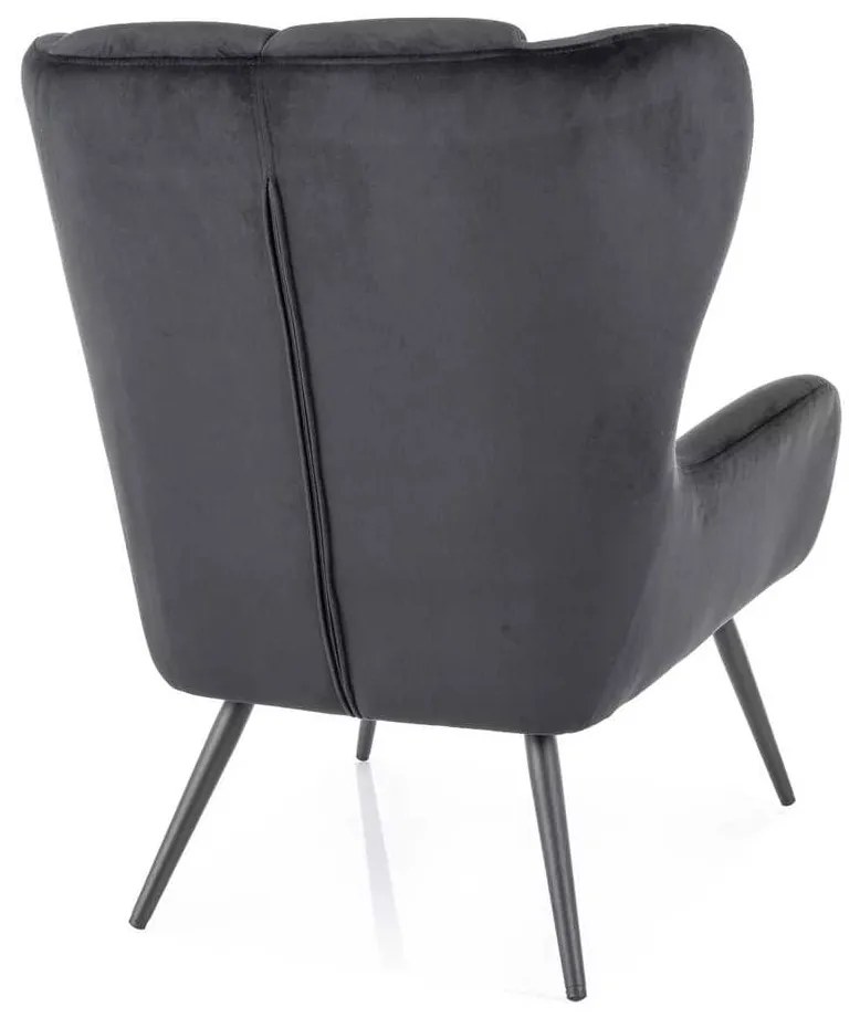 Fotoliu Arroyal Velvet, negru