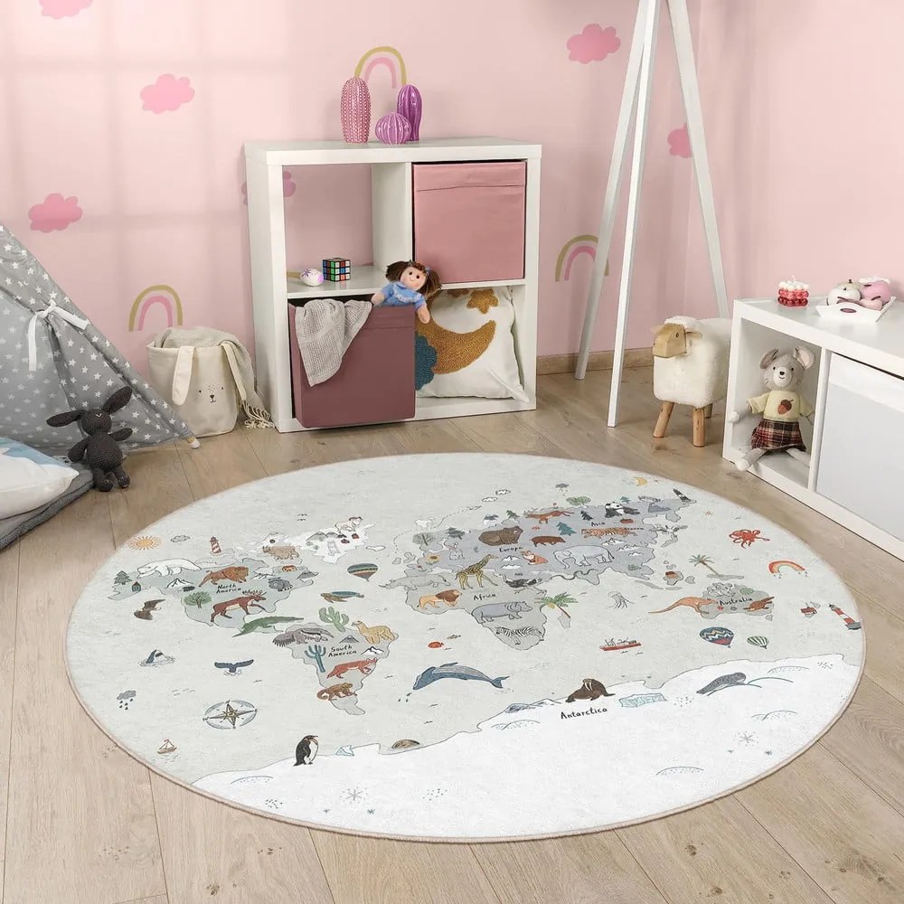Covor de joacă pentru copii lavabil ø120 cm Big World – Mila Home