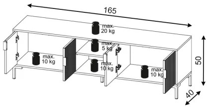 Comodă TV FLOP, negru