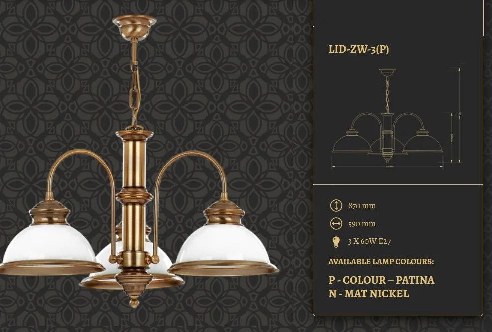 Lustra design clasic realizata manual Lido, 3L
