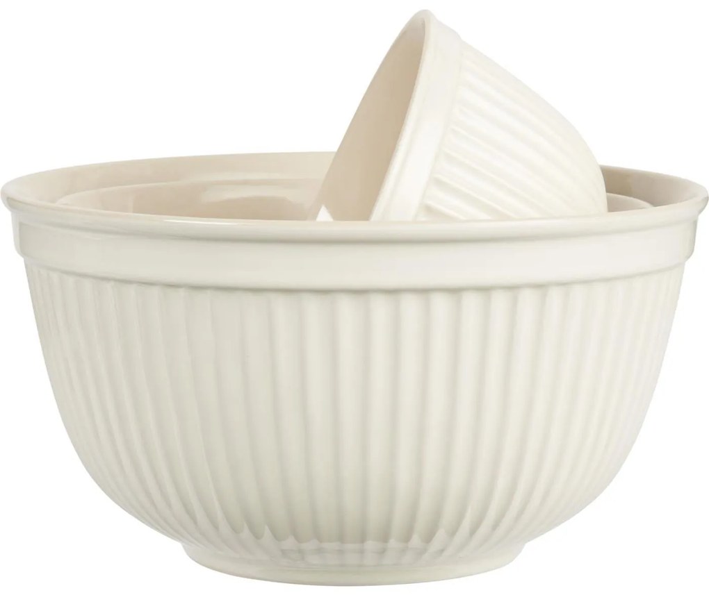 IB Laursen Set 3 boluri ceramice crem MYNTE BUTTER CREAM
