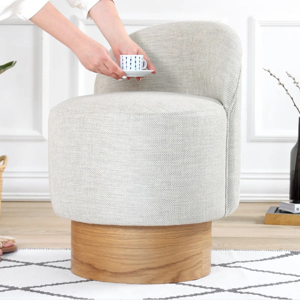 Barren Pouf Stool Gri deschis