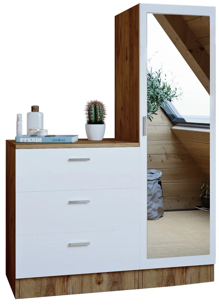 Set mobilier pentru hol Cicci (Pin atlantic + Alb). 1072753