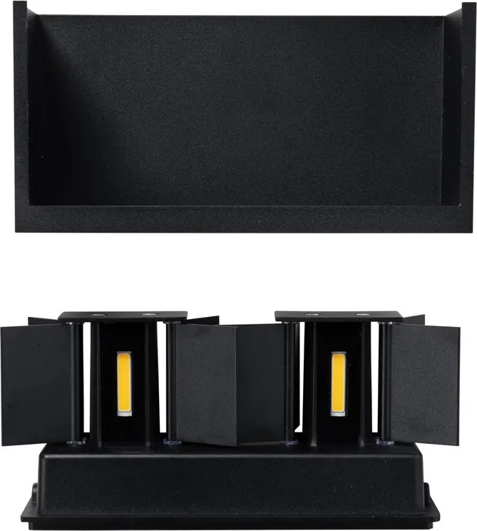 Aplică exterioară neagră cu LED integrat 4 lumini IP54 - Edwin
