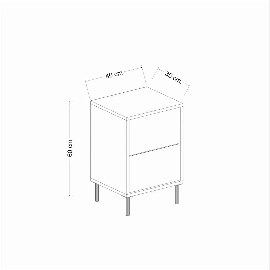 Măsuță de noptieră Imaj Marble White