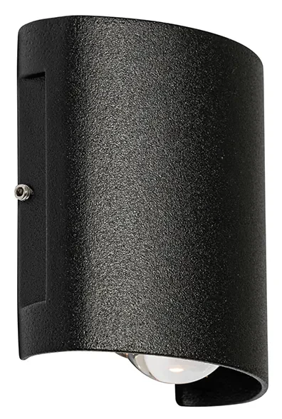 Aplică de perete exterioară neagră inclusiv LED 2 lumini IP54 - Silly