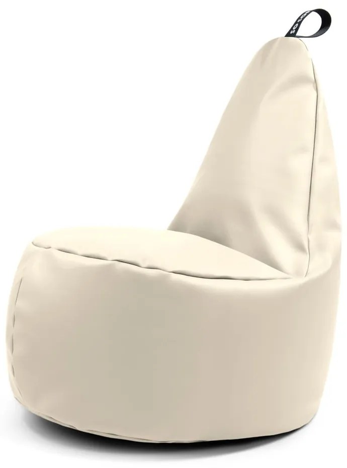 Fotoliu bean bag bej cu tapițerie din imitație de piele Lull L – So Soft?