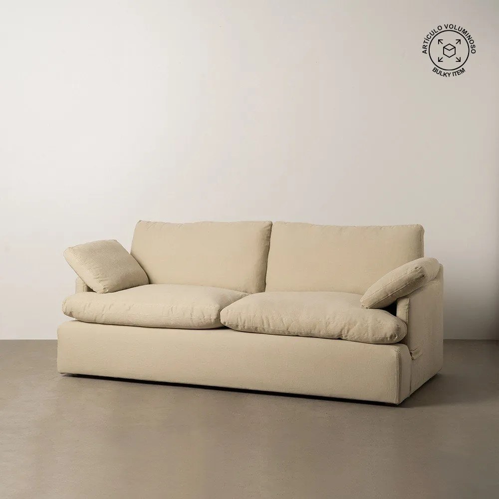 Canapea bej cu tapițerie din in 212 cm – Ixia