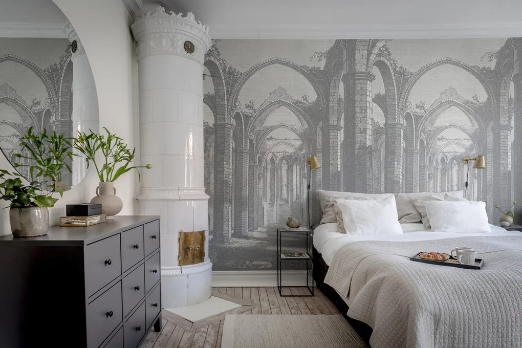 Tapet Gothic Arches, Grey, Rebel Walls