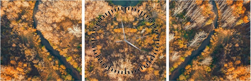Tablou - Râu în formă de inimă (cu ceas) (90x30 cm)