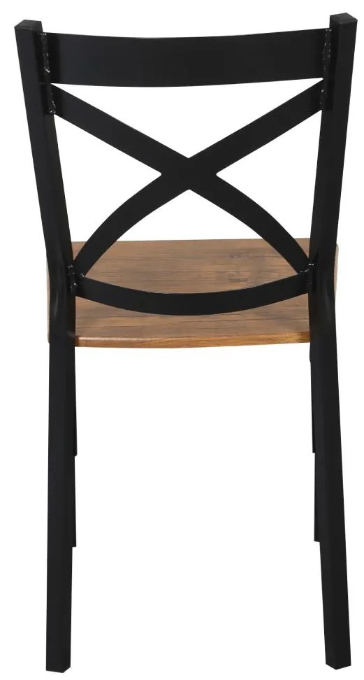 Set mobilier sufragerie Hungria (stejar închis + negru) (pentru 4 persoane). 1116359