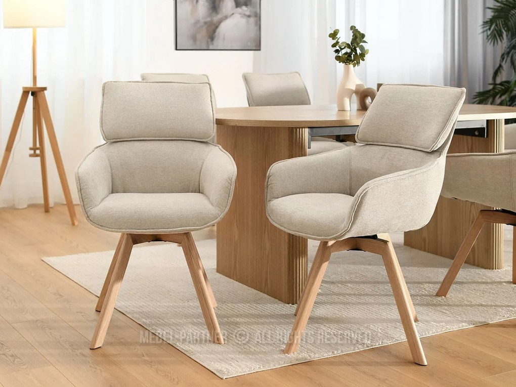 Scaun Doris (bej + stejar). Promo -18%. 1111032