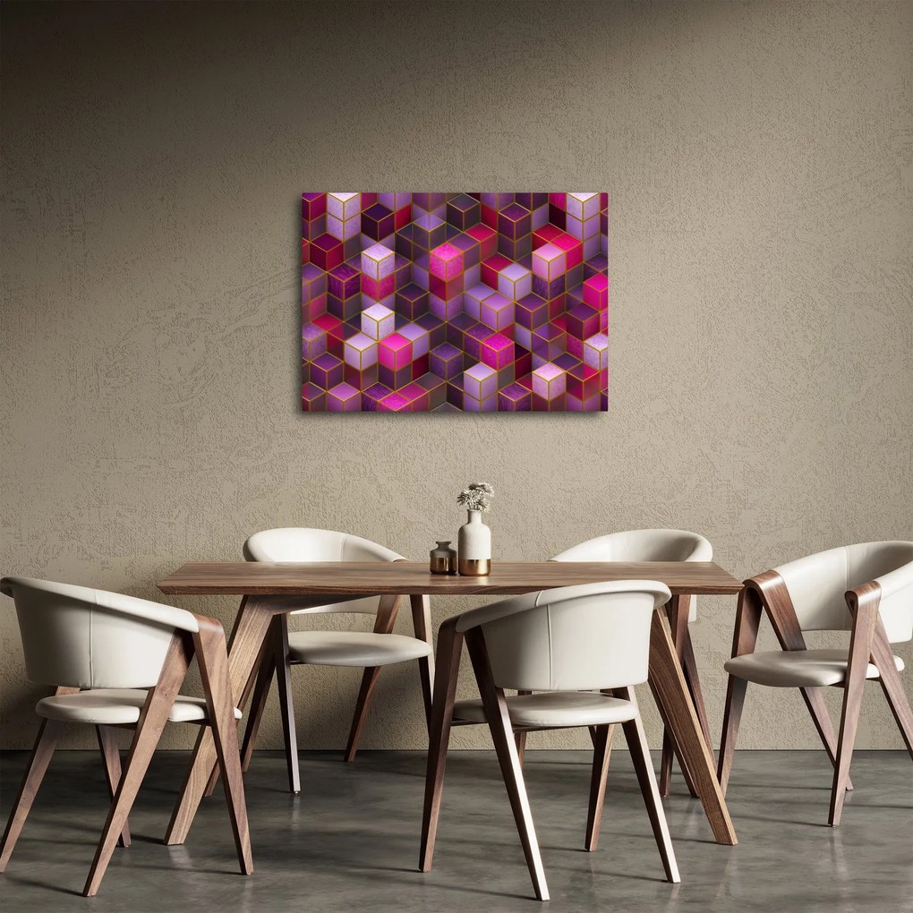 Tablou - Cuburi violet (70x50 cm)