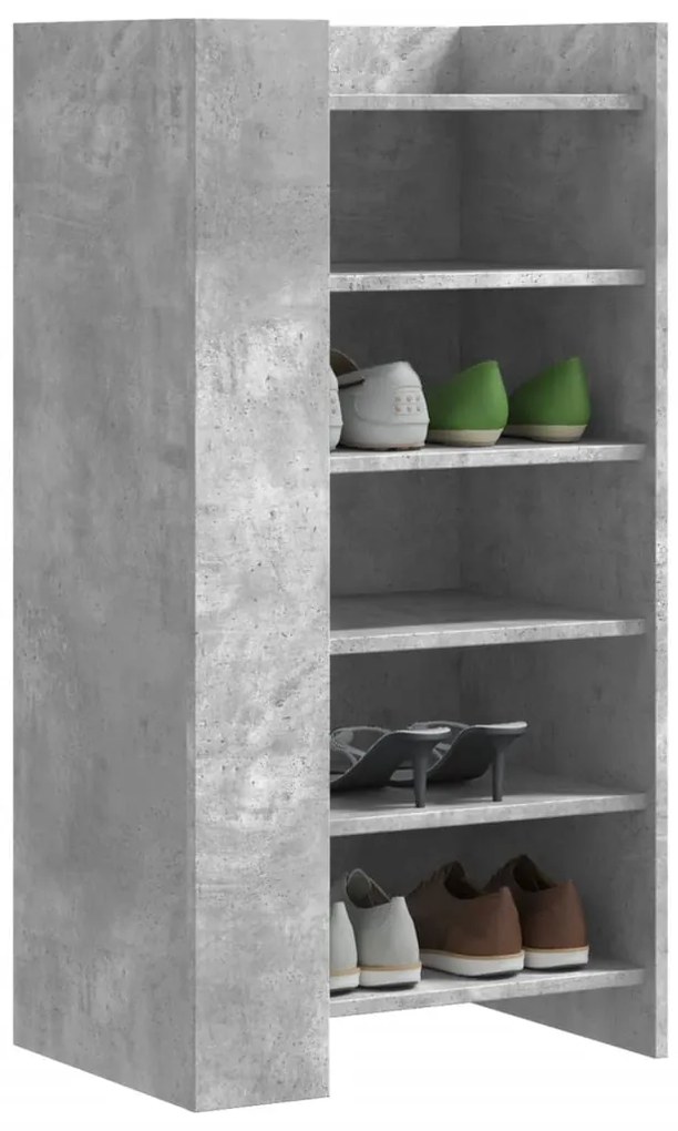vidaXL Pantofar, gri beton, 52x37,5x100 cm, lemn prelucrat