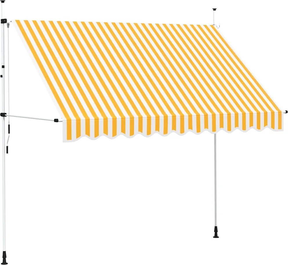vidaXL Copertină retractabilă manual, portocaliu și alb, 300 cm, dungi