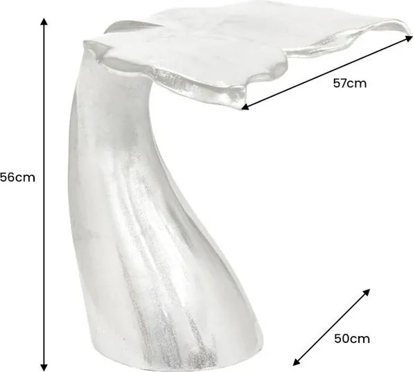 Masuta laterala design unic WILDLIFE WALFLOSSE 65cm argintiu A-44842 VC