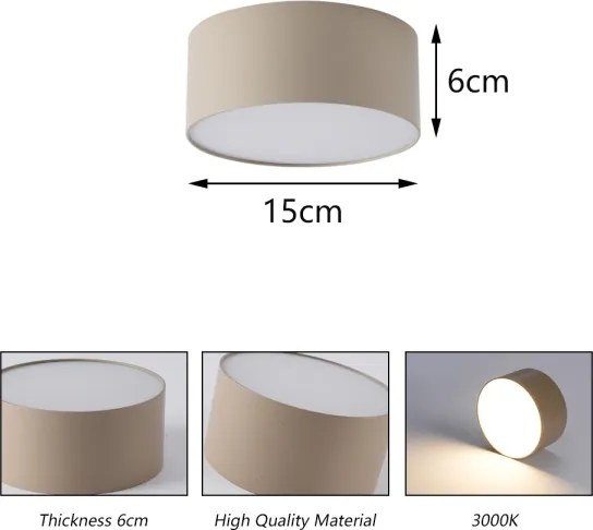 Brilagi - Plafonieră LED FORIS pentru baie, 20 W, 230 V, Ø 15 cm, bej, IP44