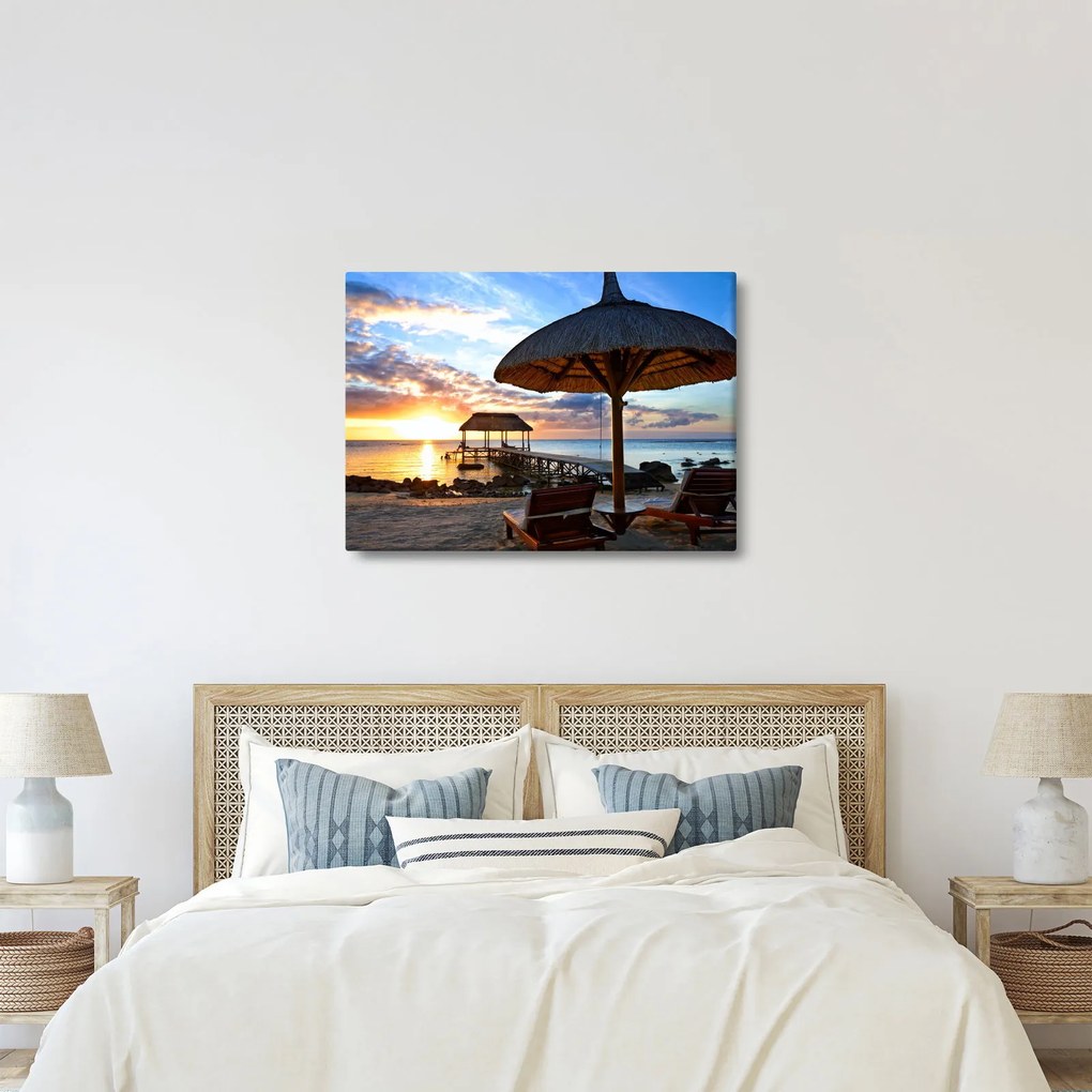 Tablou - Apus de soare în Mauritius (70x50 cm)